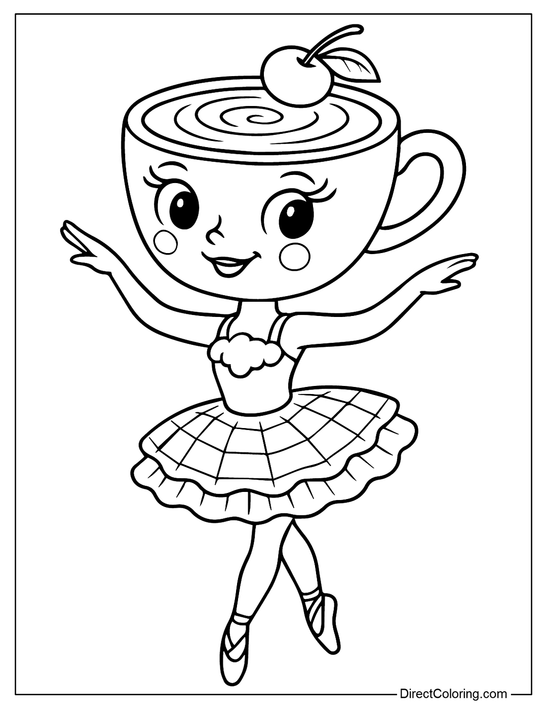 Cappuccina with Cherry on Head Coloring Page